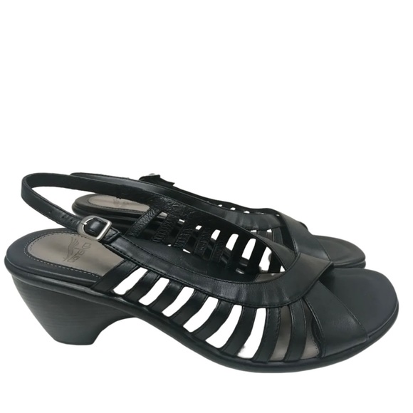NWOT DANSKO Strappy Black Raven Sling Back sandal Heels size US 10.5-11 … - Picture 1 of 8